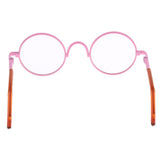 Maxbell Copper Round Frame Glasses for 1/6 Blythe 9cm Salon Doll pink clear - Aladdin Shoppers