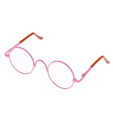 Maxbell Copper Round Frame Glasses for 1/6 Blythe 9cm Salon Doll pink clear - Aladdin Shoppers