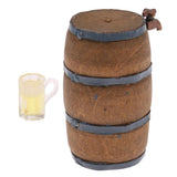 Maxbell 1:12 Dollhouse Beer Mug +Dollhouse Miniature Beer Barrel Beer Mug