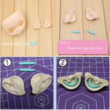 Maxbell 12" Doll Faceplate Backplate Head Elves Pointed Ears Set for RBL Neo Blythe