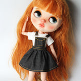 Maxbell 1/6 Casual Pocket Suspender Dress Skirt Clothes for 12'' Blythe Dolls Black - Aladdin Shoppers