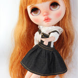 Maxbell 1/6 Casual Pocket Suspender Dress Skirt Clothes for 12'' Blythe Dolls Black - Aladdin Shoppers
