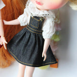 Maxbell 1/6 Casual Pocket Suspender Dress Skirt Clothes for 12'' Blythe Dolls Black - Aladdin Shoppers