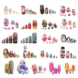 Maxbell Set of 5PCS Unfinished Wooden Blank Unpainted Russian Nesting Dolls Babushka Matryoshka Stacking Doll Kids DIY Crafts - Aladdin Shoppers