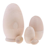 Maxbell Set of 5PCS Unfinished Wooden Blank Unpainted Russian Nesting Dolls Babushka Matryoshka Stacking Doll Kids DIY Crafts - Aladdin Shoppers