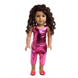 Maxbell Doll Cothes New Cool Light Leather Outfit for 18" Doll rose purple - Aladdin Shoppers