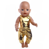 Maxbell Doll Cothes New Cool Light Leather Outfit for 18" Doll golden - Aladdin Shoppers