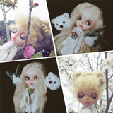 Maxbell 12" Doll Head Scalp Shell Kit for Neo Blythe Nude Doll Custom White - Aladdin Shoppers