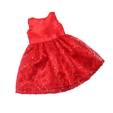 Maxbell Sequin Sleeveless Dress Skirt Outfit for 18'' Doll Red - Aladdin Shoppers