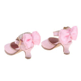 8xFashion Doll Pointed Toe Shoes Block High Heels for 1/6 Blythe Dolls Pink
