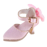 8xFashion Doll Pointed Toe Shoes Block High Heels for 1/6 Blythe Dolls Pink