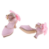 8xFashion Doll Pointed Toe Shoes Block High Heels for 1/6 Blythe Dolls Pink