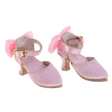 8xFashion Doll Pointed Toe Shoes Block High Heels for 1/6 Blythe Dolls Pink