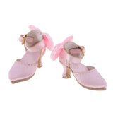 8xFashion Doll Pointed Toe Shoes Block High Heels for 1/6 Blythe Dolls Pink