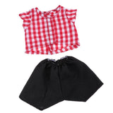 Maxbell Fashion Doll Clothes Outfit Set Casual Checked Shirt Tops Short Pants Red - Aladdin Shoppers