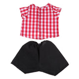 Maxbell Fashion Doll Clothes Outfit Set Casual Checked Shirt Tops Short Pants Red - Aladdin Shoppers