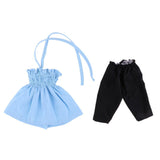 Maxbell Lovely Braces Skirt & Leggings Suit for 18" American Doll Dress Accs Blue - Aladdin Shoppers
