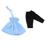 Maxbell Lovely Braces Skirt & Leggings Suit for 18" American Doll Dress Accs Blue - Aladdin Shoppers