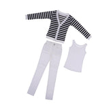 Maxbell 1/3 BJD Cool Striped Cardigan, Tank Top & Jeans Set for Normal 70cm Uncle Male Size Doll Accs - Aladdin Shoppers