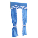 Maxbell Handmade Lovely Style Satin Silk Long Curtain for 1/12 Dollhouse Blue - Aladdin Shoppers