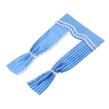 Maxbell Handmade Lovely Style Satin Silk Long Curtain for 1/12 Dollhouse Blue - Aladdin Shoppers