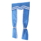 Maxbell Handmade Lovely Style Satin Silk Long Curtain for 1/12 Dollhouse Blue - Aladdin Shoppers