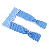 Maxbell Handmade Lovely Style Satin Silk Long Curtain for 1/12 Dollhouse Blue - Aladdin Shoppers