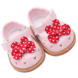 Maxbell Cute PU Leather Shoes Bowknot Shoes for 18" Dolls Accs Pink - Aladdin Shoppers