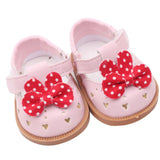 Maxbell Cute PU Leather Shoes Bowknot Shoes for 18" Dolls Accs Pink - Aladdin Shoppers