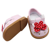 Maxbell Cute PU Leather Shoes Bowknot Shoes for 18" Dolls Accs Pink - Aladdin Shoppers