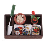 Maxbell 1/12 Dollhouse Miniature Horticulture Gardening Box Kit And Metal Cart Model