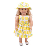 Maxbell Cute Short Skirt & Round Hat Set Accs for 18inch American Doll Lemon - Aladdin Shoppers