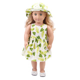 Maxbell Cute Short Skirt & Round Hat Set Accs for 18inch American Doll Leaf - Aladdin Shoppers