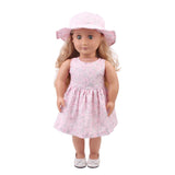 Maxbell Cute Short Skirt & Round Hat Set Accs for 18inch American Doll Pink Flower - Aladdin Shoppers