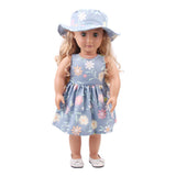 Maxbell Cute Short Skirt & Round Hat Set Accs for 18inch American Doll Big Flower - Aladdin Shoppers