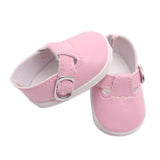 Maxbell PU Leather Shoes with Buckles for Mell Chan 14.5" American Doll Pink - Aladdin Shoppers
