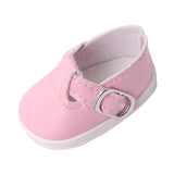 Maxbell PU Leather Shoes with Buckles for Mell Chan 14.5" American Doll Pink - Aladdin Shoppers