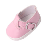Maxbell PU Leather Shoes with Buckles for Mell Chan 14.5" American Doll Pink - Aladdin Shoppers
