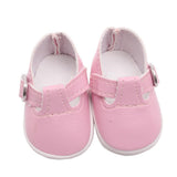 Maxbell PU Leather Shoes with Buckles for Mell Chan 14.5" American Doll Pink - Aladdin Shoppers