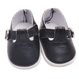 Maxbell PU Leather Shoes with Buckles for Mell Chan 14.5" American Doll Black - Aladdin Shoppers
