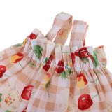 Maxbell Handmade Cute Jumper Skirt with Cherry Pattern Clothes for 1/6 BJD Doll Outfits Beige - Aladdin Shoppers