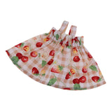 Maxbell Handmade Cute Jumper Skirt with Cherry Pattern Clothes for 1/6 BJD Doll Outfits Beige - Aladdin Shoppers