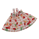 Maxbell Handmade Cute Jumper Skirt with Cherry Pattern Clothes for 1/6 BJD Doll Outfits Beige - Aladdin Shoppers