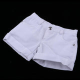 Maxbell 1/3 BJD Smart Doll Clothes Trousers for Dollfie DOD SD DD Bare Cuffed Shorts Casual Outfit White - Aladdin Shoppers