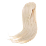 Maxbell 2 Pieces 1/3 BJD Dolls Wig Long Straight Hair for Dollfie DIY Light Gold