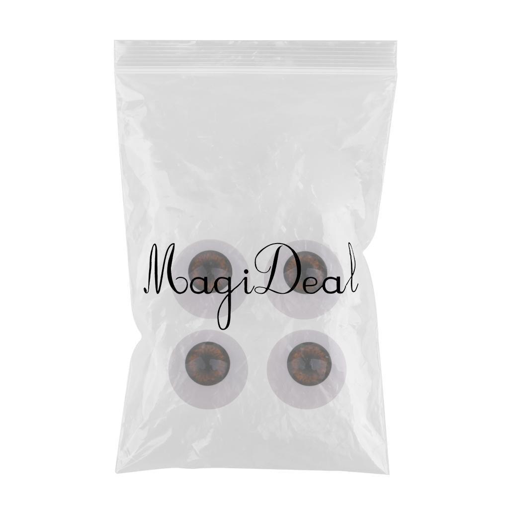 Maxbell Maxbell 24mm Acrylic Eyeballs Safety Eyes For Baby Doll DIY Making Brown
