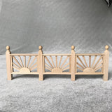 Maxbell 2Pcs 1/12 Dollhouse Miniature Unpainted Garden Wooden Rail Fence Barrier