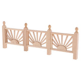 Maxbell 2Pcs 1/12 Dollhouse Miniature Unpainted Garden Wooden Rail Fence Barrier