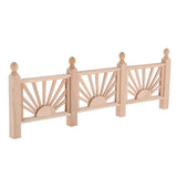Maxbell 2Pcs 1/12 Dollhouse Miniature Unpainted Garden Wooden Rail Fence Barrier