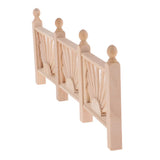 Maxbell 2Pcs 1/12 Dollhouse Miniature Unpainted Garden Wooden Rail Fence Barrier